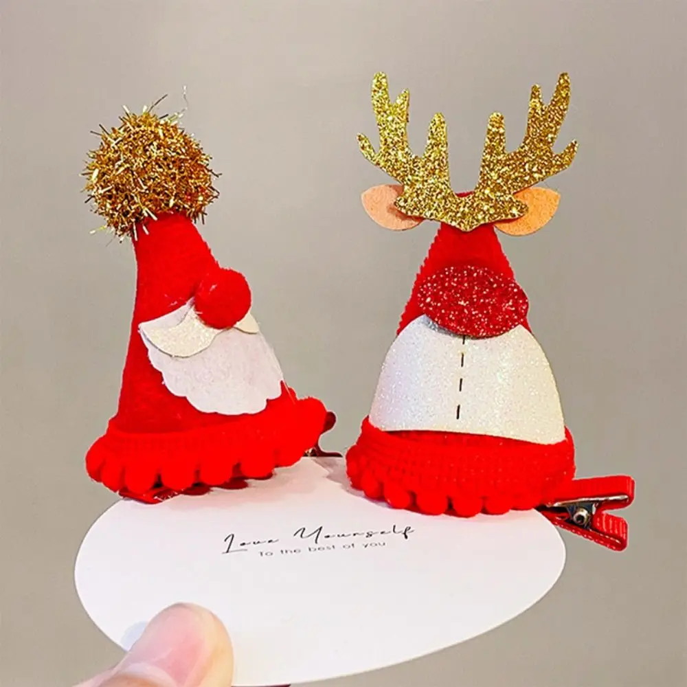 Merry Christmas Decor Christmas Hairpin Sequin Bowknot Children Deer antler Hair Clip Gifts Santa Claus Christmas Hat Headband