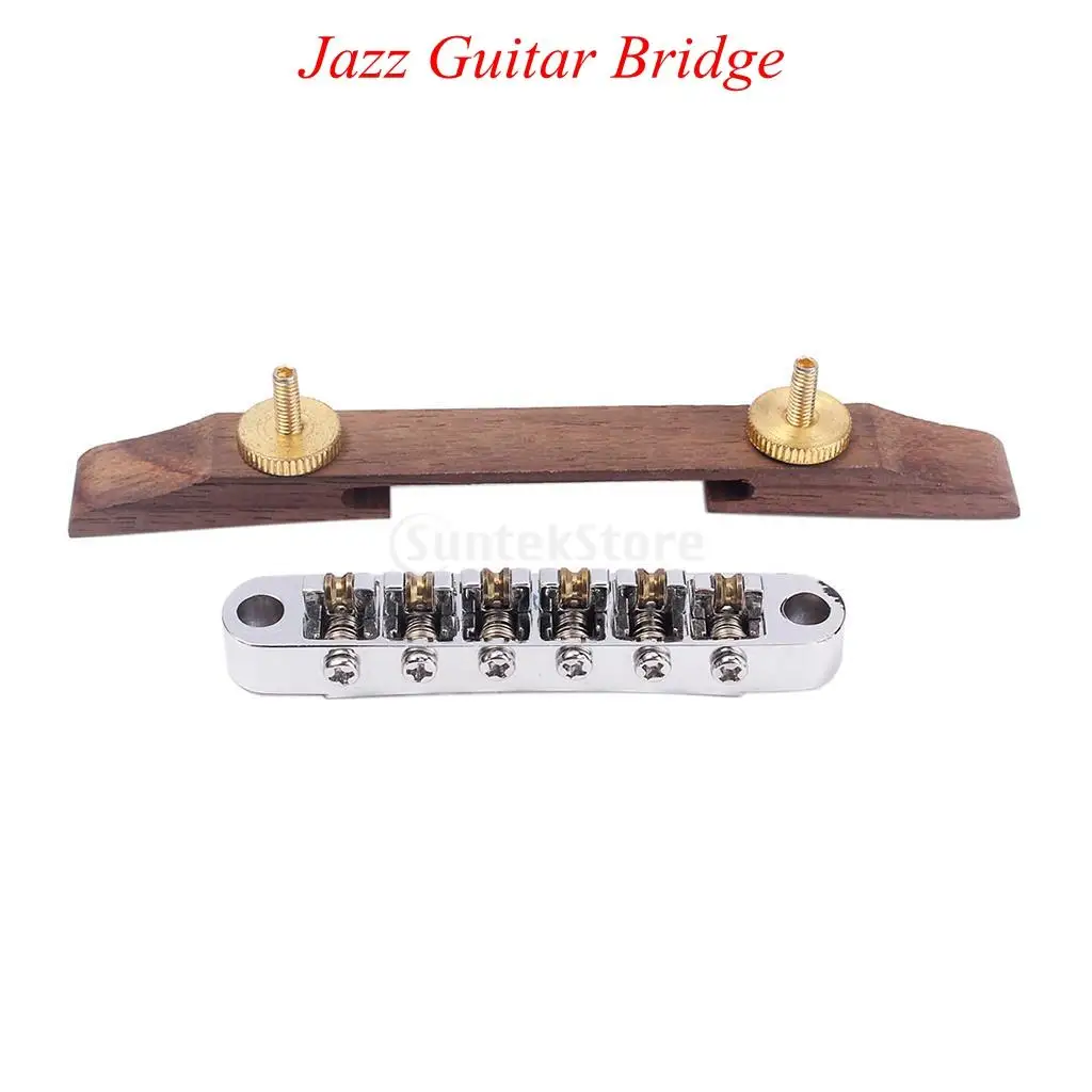 Durable Adjustable Roller Saddle Bridge Tailpiece for Jazz Guitar Replacement Parts Acoustic Accessories - view 5