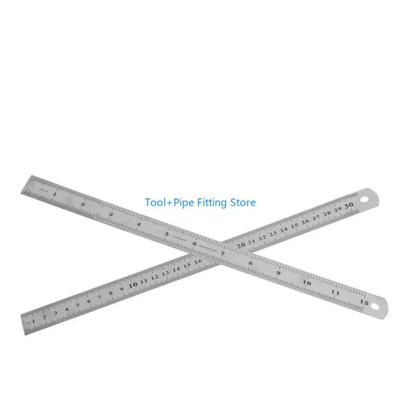 F92b 30cm 12 "강철 스테인리스 포켓 파우치 메트릭 금속 눈금자 측정 더블면