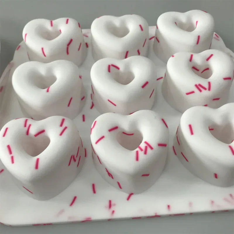 Creative 9 Lattice Silicone Love Cake Mold Household Donut Heart DIY Cake Accessories Kitchen Biscuit Pastry Manual Baking Mould