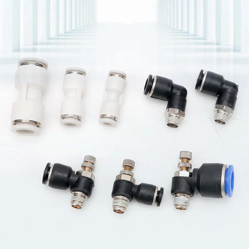 Pneumatic Air Connector Fitting Quick Connectors 1/8 1/4 3/8 1/2 Thread 4/6/8/12mm Hose Tube Fittings Pipe PL SL PU