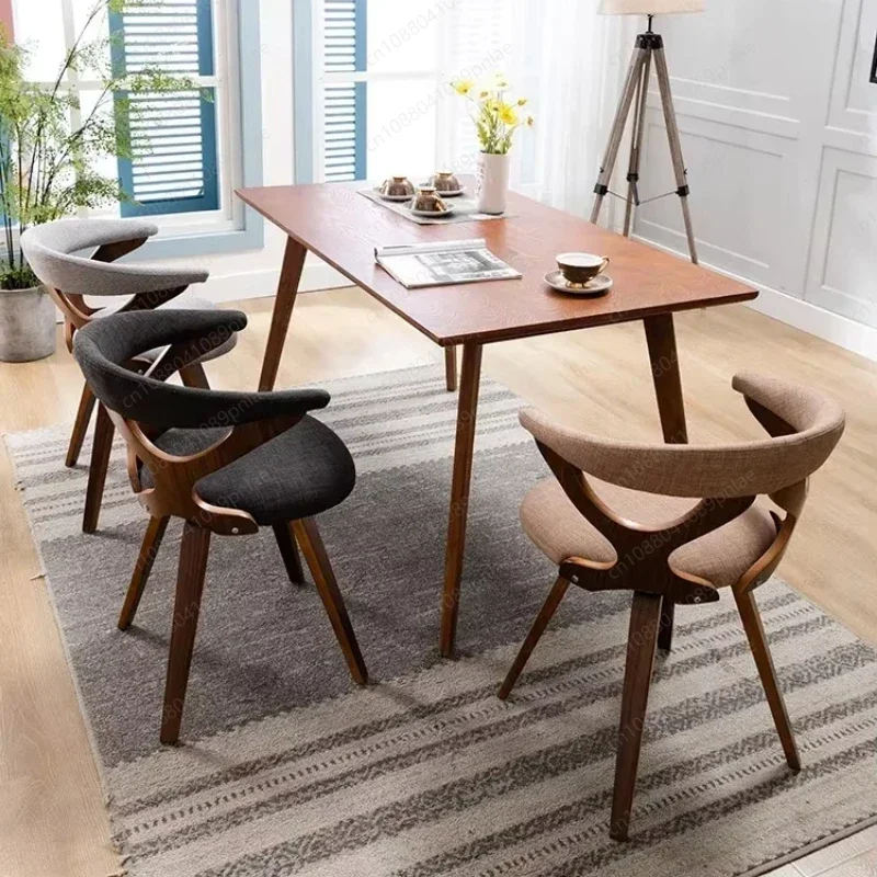 Nordic Solid Wood Study Chair, Student Study Office Chair, Household Dining Table Horn Chair