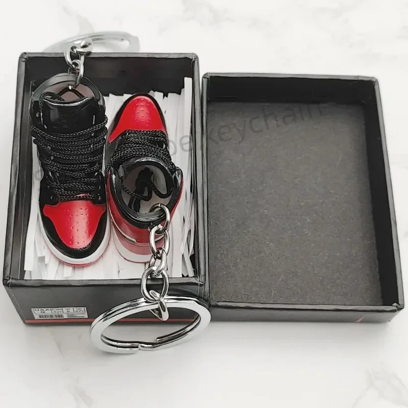 3D Mini Sports Shoes Keychain Phone Key Pendant Sports Shoes Gift Box Set Gift Double Lace Box Creative Personalized Gift