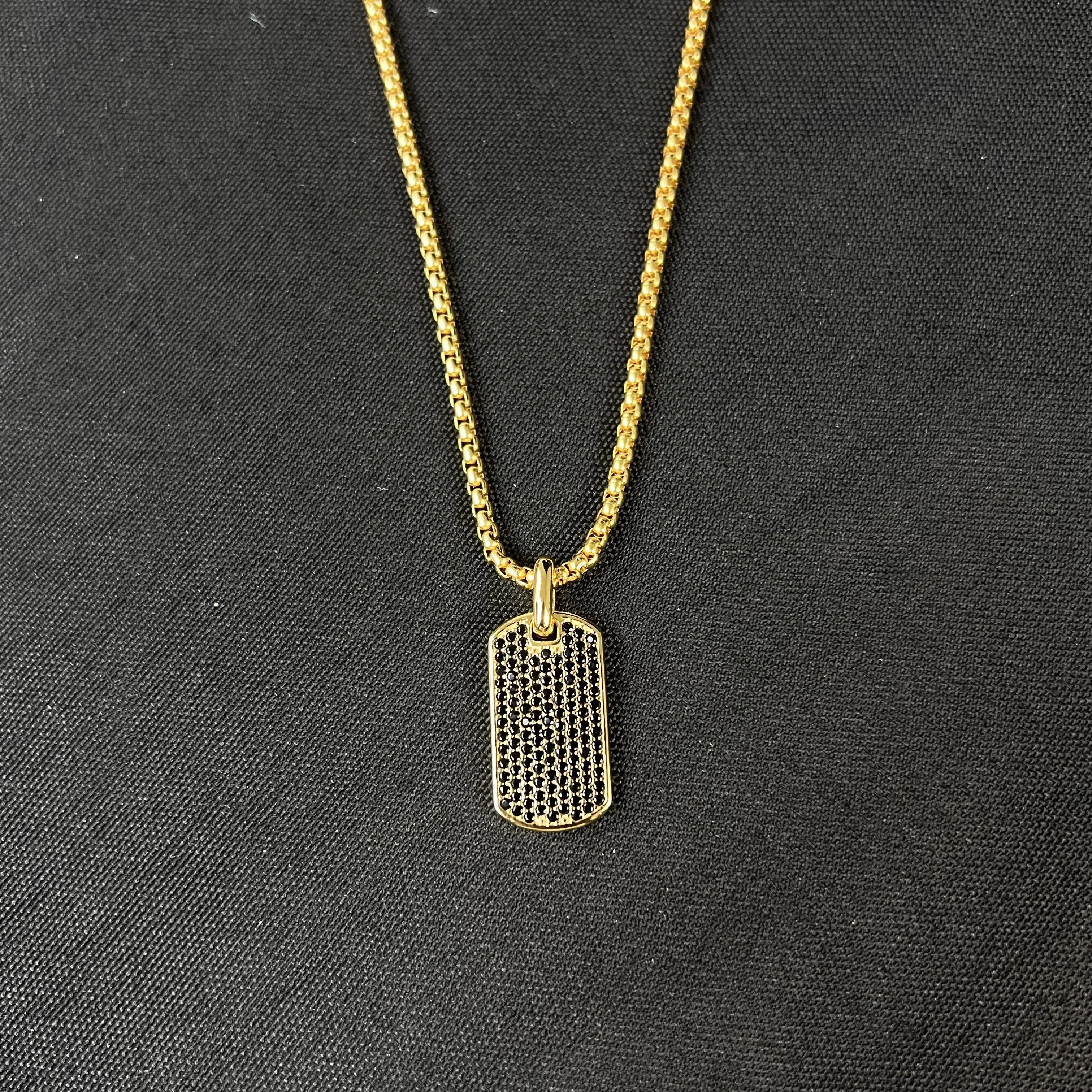 S925 الفضة الاسترليني الذهب الجديد الماس الكامل العلامة التجارية مربع قلادة محايدة شخصية الموضة الاتجاه الرجعية مجوهرات فاخرة بسيطة #6