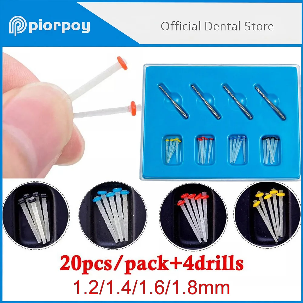 

Набор стоматологических кварцевых фибровых штифтов PIORPOY, 1.2/1.4/1.6/1.8 мм, 20 штифтов + 4 инструмента для корневых каналов