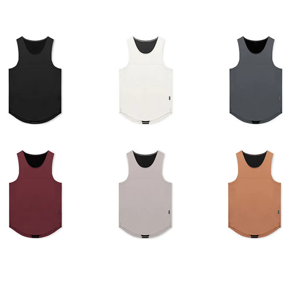 Mens Tank Top Gym Fitness Sports Running Vest Trendy Patchwork Training Summer Breathable thin Sleeveless Shirt Men\'s Clothing