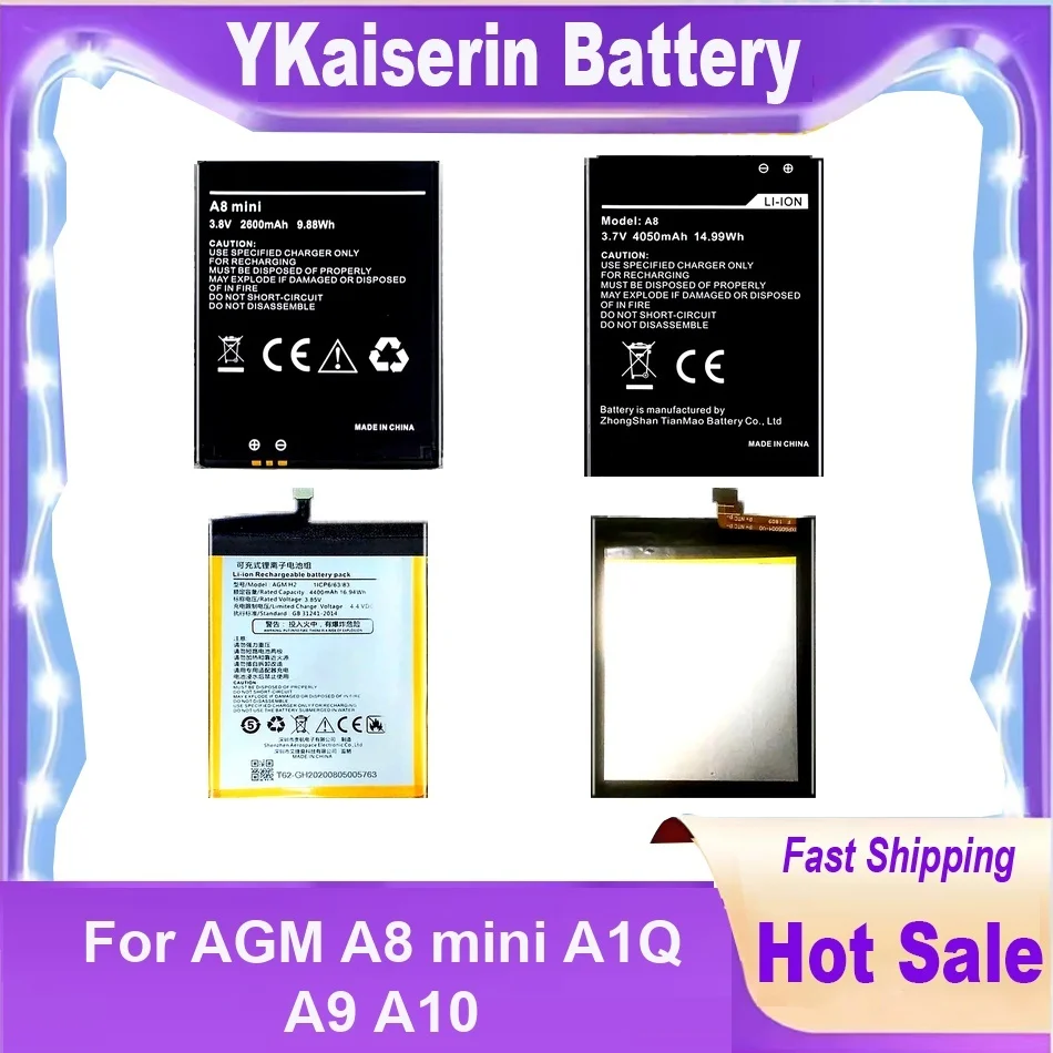 

Аккумулятор мобильного телефона для AGM A8 Mini A1Q A9 A10, аккумуляторы большой емкости + трек-код
