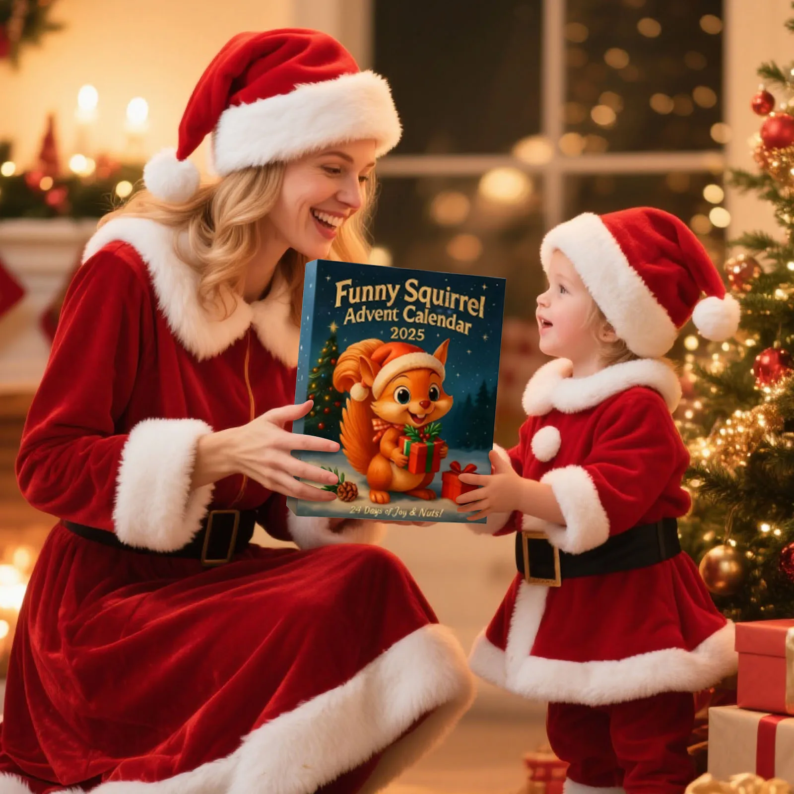 لعبة الطبخ مضحكة السنجاب تقويم القدوم تشريح عيد الميلاد العد التنازلي قلادة تحتوي على 24 مؤقت أكريليك المطبخ يختتم #6