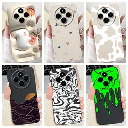 For Xiaomi Redmi 14C 4G 14R 5G Fashion Cute Case Leopard Print Rabbit Couple Cover Xiaomi Poco C75 Liquid Silicone Soft Funda