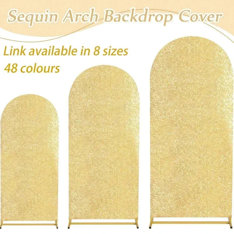 4 Colors 7 Sizes Sequin Arch Fabric Backdrop Cover Solid Color Glitter Balloon Background Elastic Fabric Covers Decoration