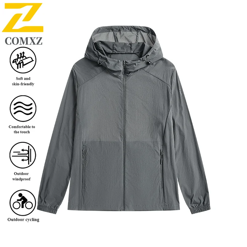 

EIAO Men's UV Protection Skin Jacket All-Round UPF50+ Ultra-Thin Stretchable Quick-Dry Top for Fishing Running Outdoor Sports