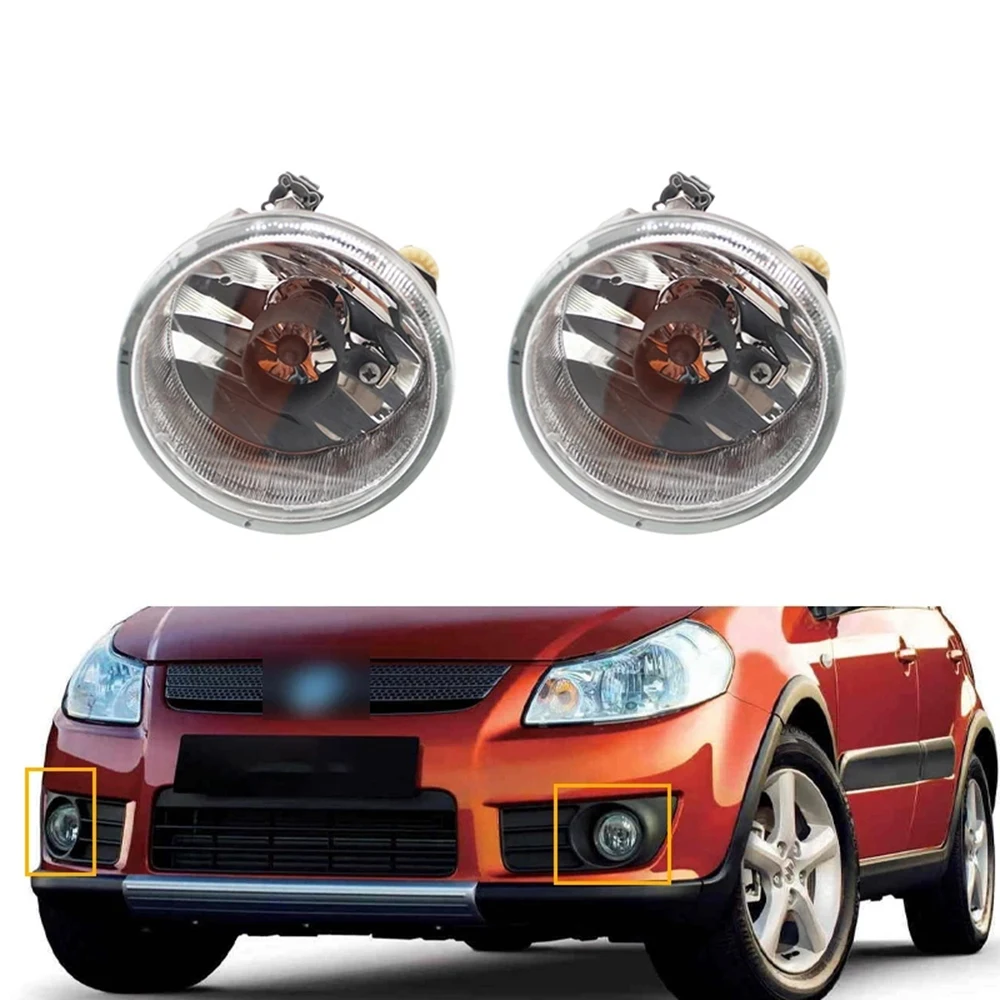 1Pair Car Front Bumper Fog Lights Assembly Driving Lamp Foglight for Suzuki SX4 2007-2012 Aerio 2002-2004