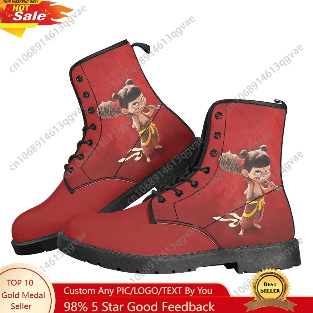 

Nezha 2 Devil Boy Conquers The Dragon King Boots Mens Womens Teenager Shoes Casual Boot Outdoor High Quality Couple Custom Shoe