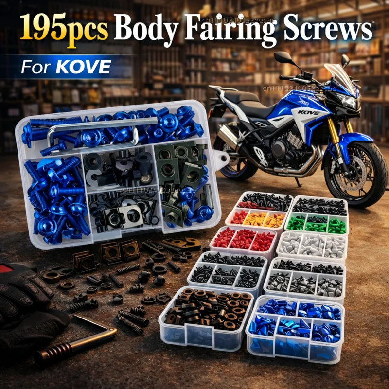 195pcs Motorcycle Fairing Bolts Body Screws Nuts For BMW K1300GT K1300 K 1300 GT 2009 2010 2011 2012 2013 Kit Aluminum CNC Clips