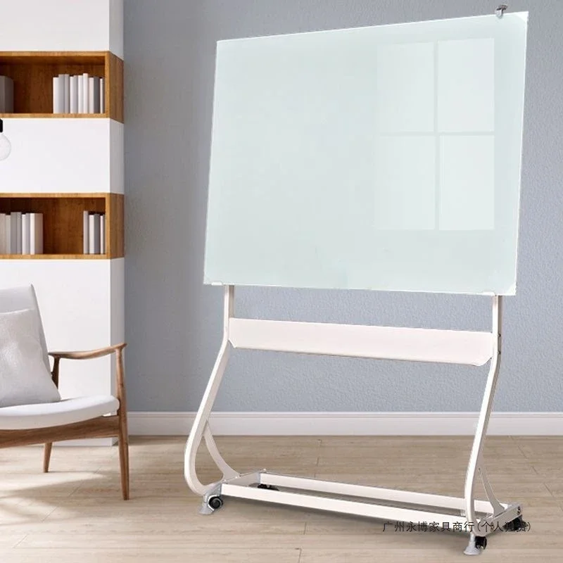Tempered glass whiteboard writing board bracket mobile office meeting tutoring blackboard magnetic whiteboard glass