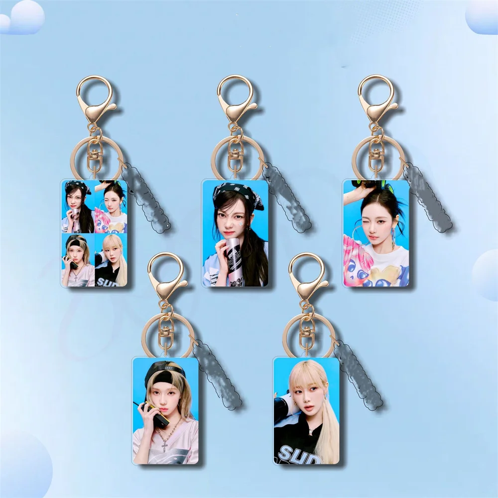 2pcs/set INS Style Kpop Girl Group New Acrylic Keychain Keyring Accessories KARINA WINTER  NINGNING GISELLE Backpack Pendent