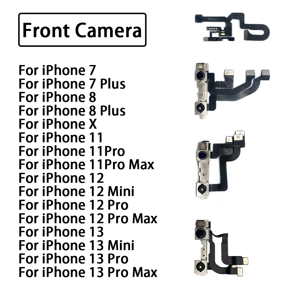 

Передняя камера для iPhone 8 Plus 11 12 13 Pro Max 12 13 Мини-объемная фронтальная камера с сенсорным светом, гибкий кабель приближения