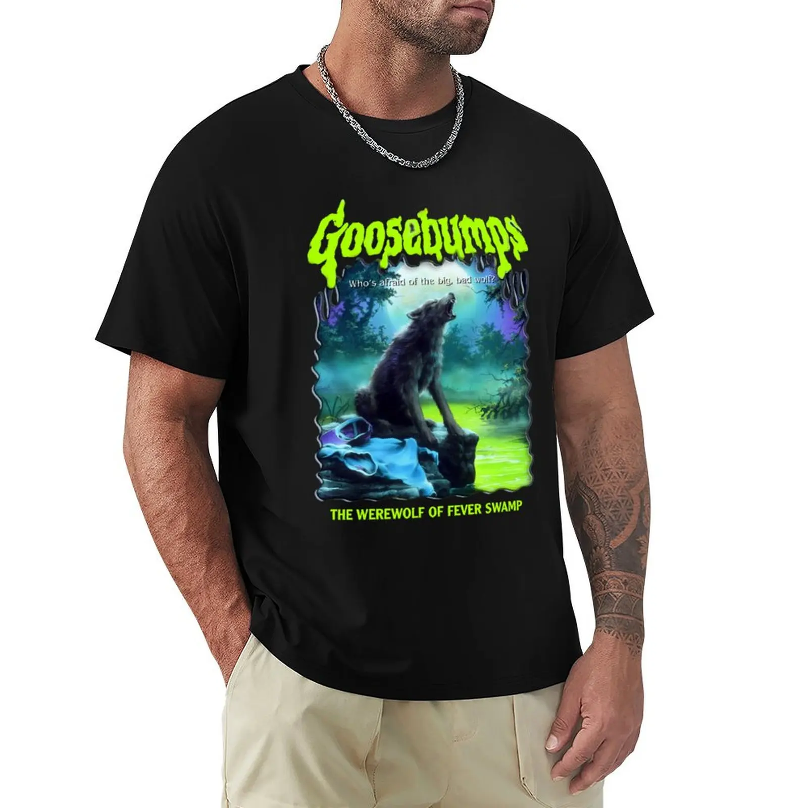 R.L. Stine Goosebumps Nightmare Halloween Werewolf Fever Swamp T-Shirt man t shirts high quality luxury brand T-Shirt