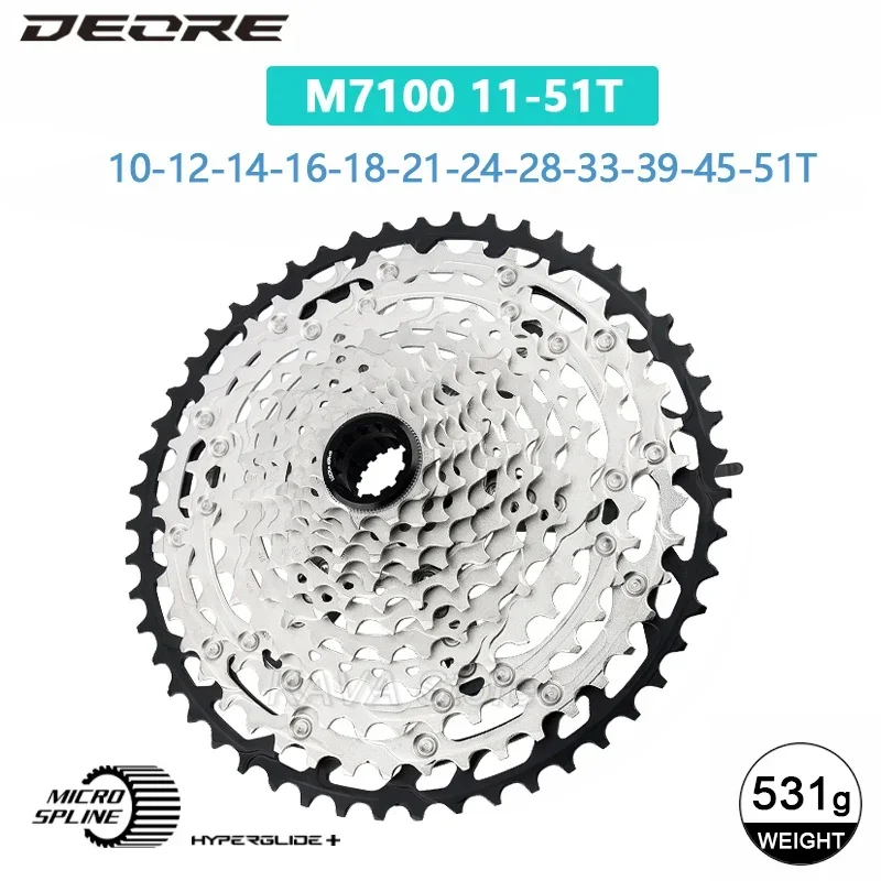 SHIMAN0 Deore SLX M7100 12S Groupset Shift Rear Derailleur 10-51T 46/50/52T 12V Cassette M6100 126 Links Chain BB52 M7100 Kit