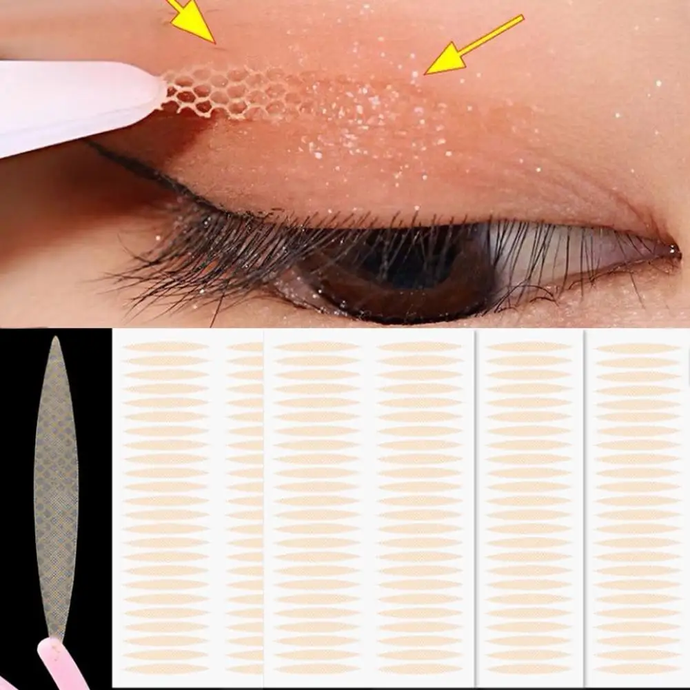 Autocollant invisible pour les yeux, double paupière, transparent, auto-adhésif, maille-dentelle, outils de maquillage