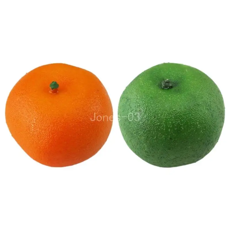 

Q6PE 10Pcs Artificial Orange Colorful Plastic Fruit Craft for Learning Supply