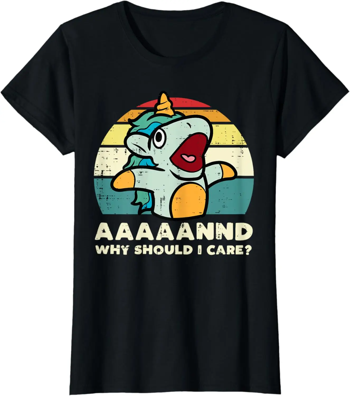 

Unicorn Why Should I Care Unicorn Retro Funny Saying Women T-Shirt 100% Cotton Streetwear High Quality