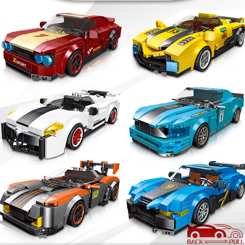 

Pull back Racing Car Speed Champions F1 City Sports Model Building Blocks DIY Brick Classic Rally Super Racers Vehicle technique