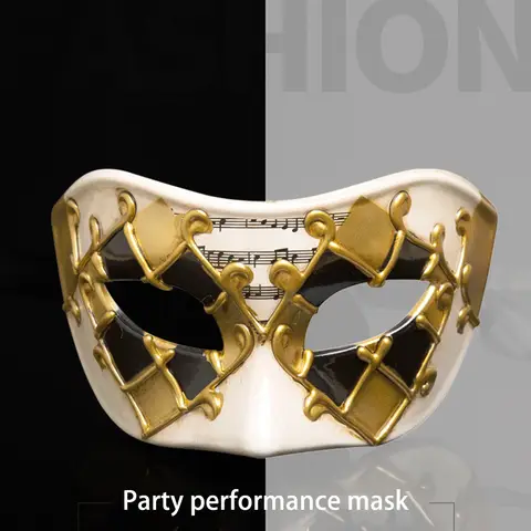 Classic Plaid Masquerade Mask Vintage Venetian Masks for Men Women Flat-top Makeup Mask Carnival Mask for Cosplay Carnival Party