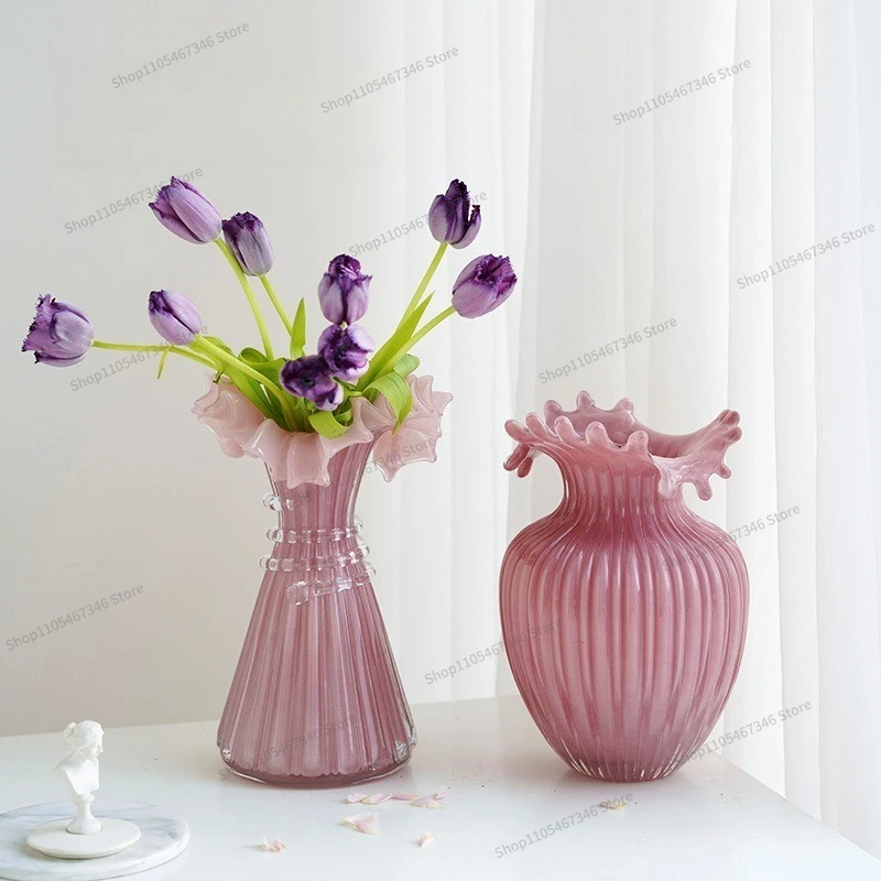For glazed vase medieval Fenton pink skirt light luxury living room flower arrangement