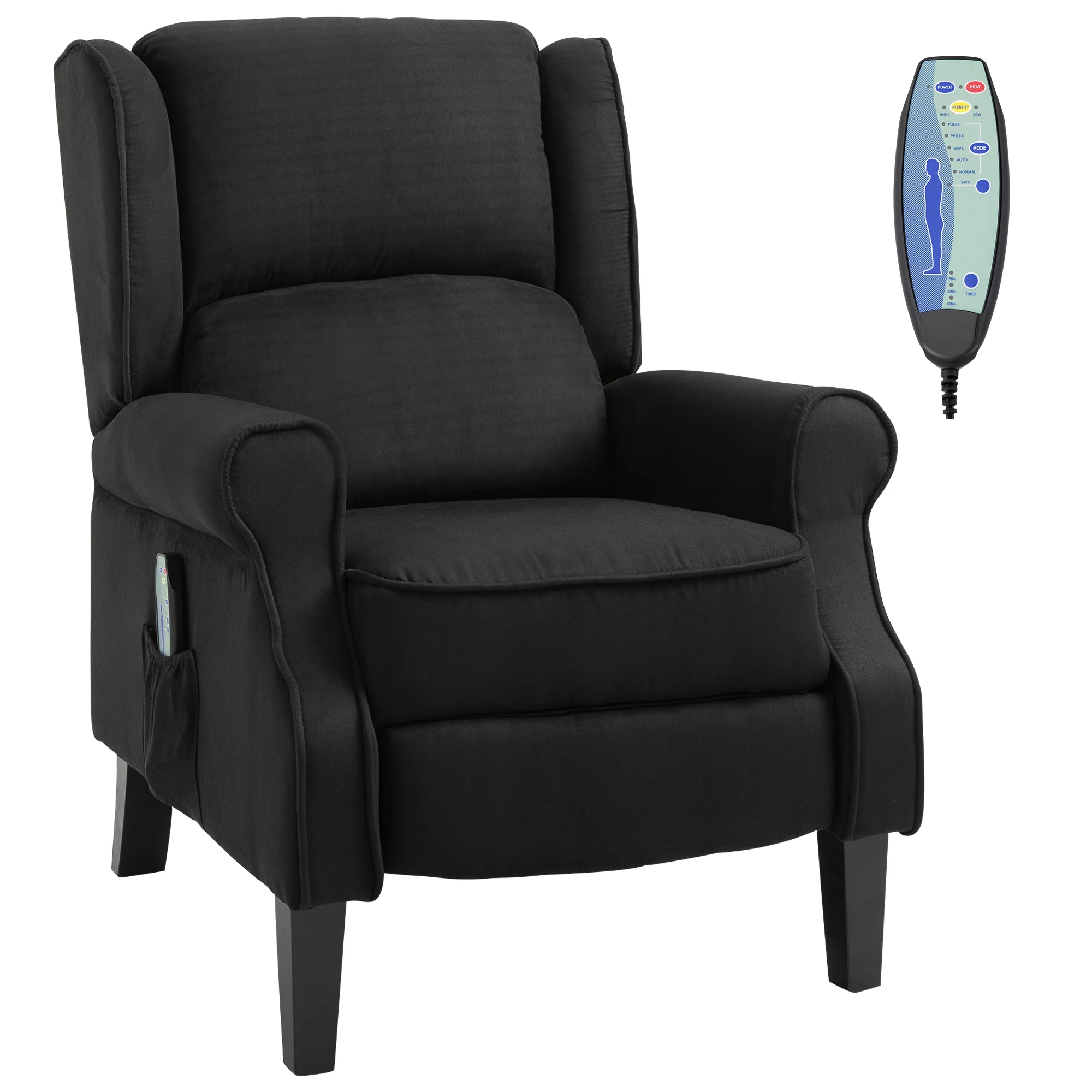 

Relaxing Fabric Heated Massage Chair Vibrating Recliner Sofa with Remote Control