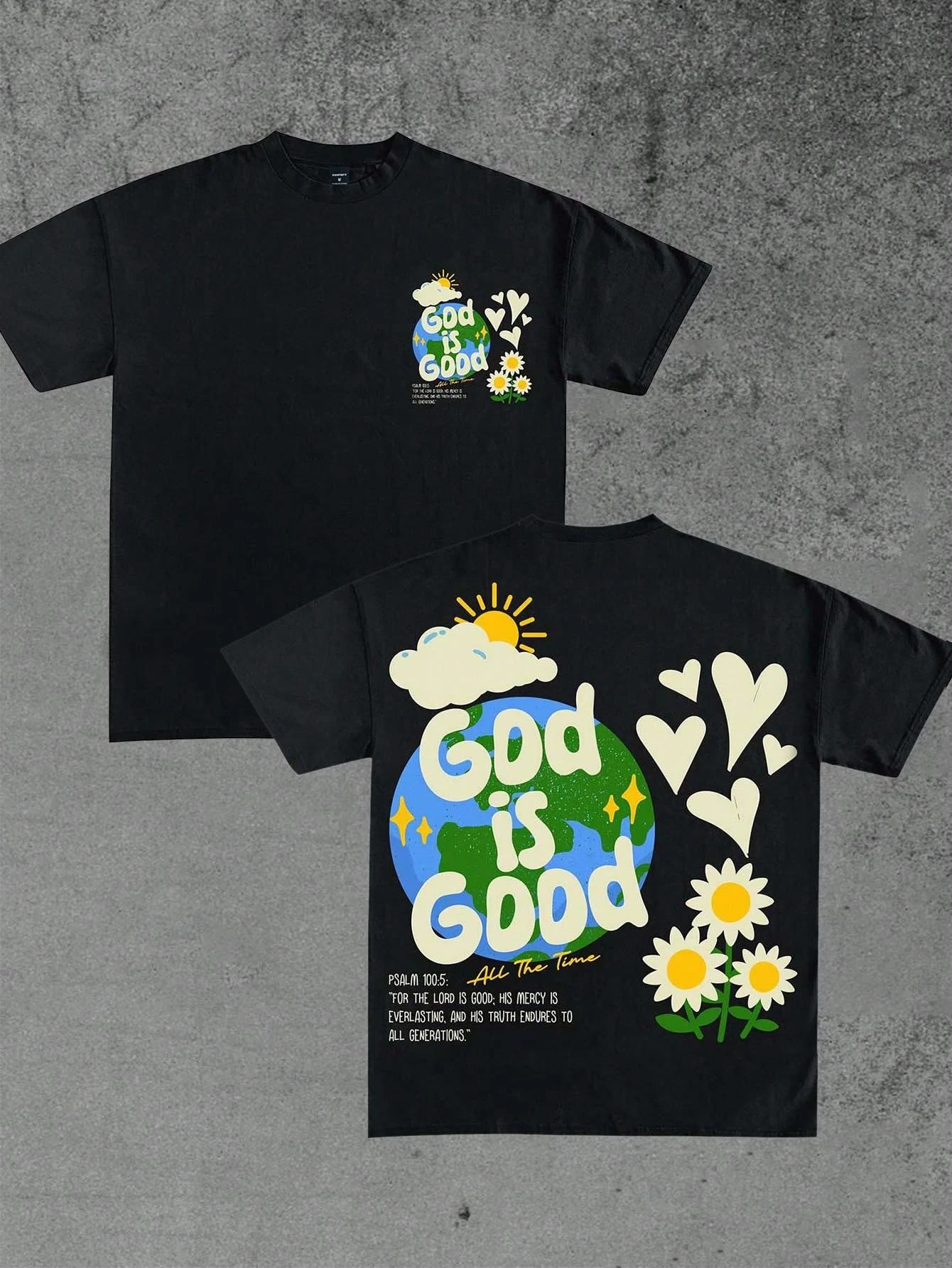 

God Is Good Graphic Print Men's Oversized Casual Short Sleeve Crew Neck Cotton Tee Fashion Street All-season Comfort Tops