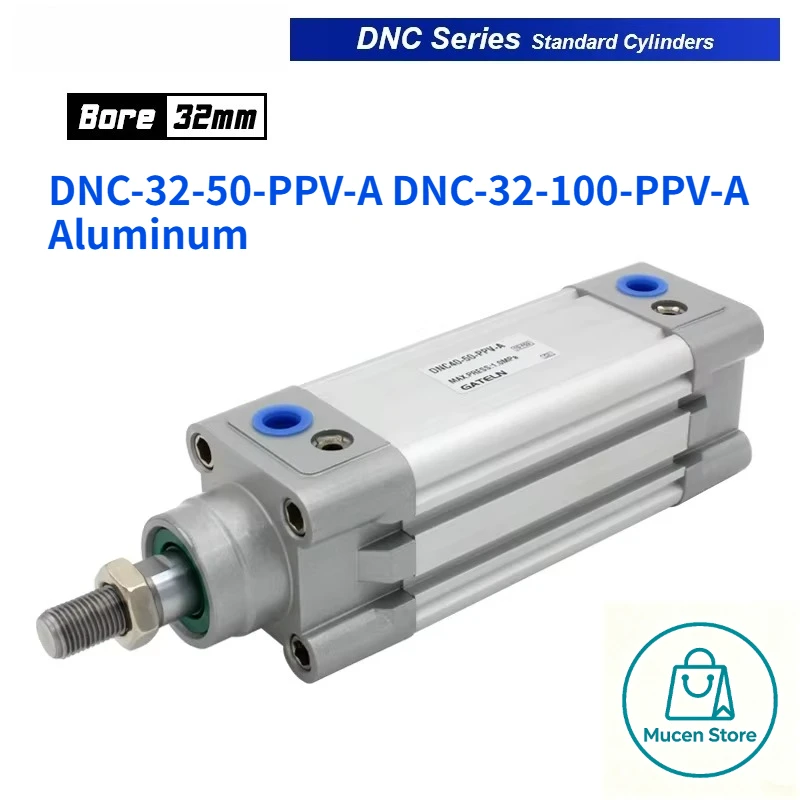 1PCS New Fst DNC32 Series Pneumatic Cylinder DNC-32-50-PPV-A DNC-32-100-PPV-A Aluminum Double Acting Air Cylinder ISO Standard