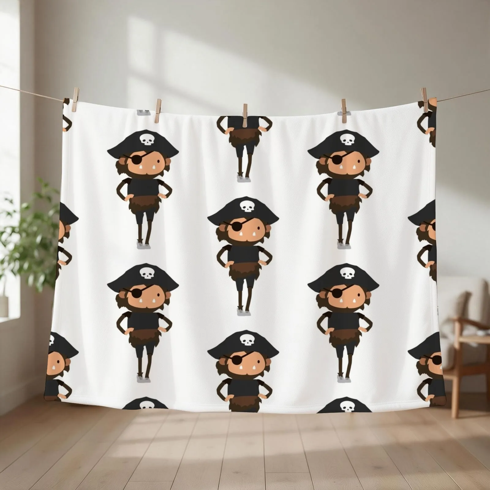 sneaky sasquatch pirate adventure Throw Blanket couch cozy soft plush fuzzy picnic outdoor blanket