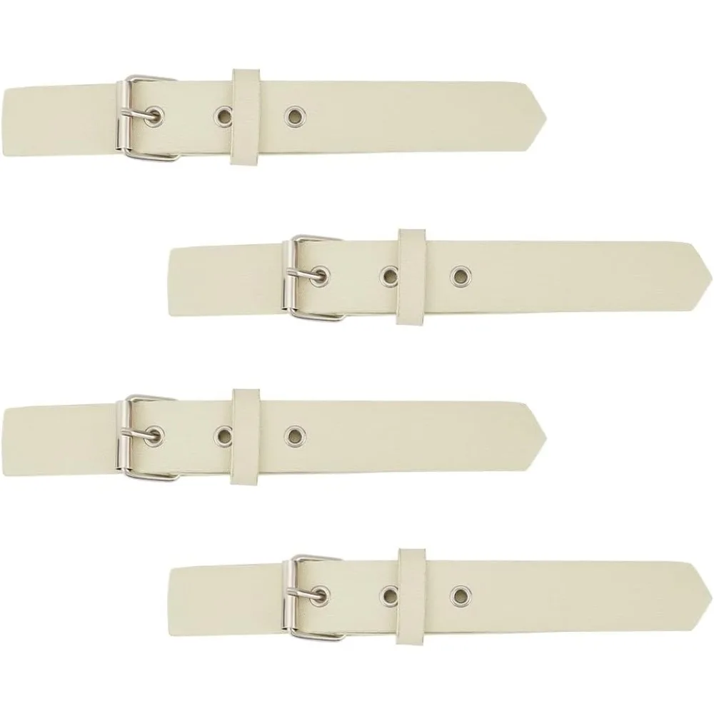 

4 Set Leather Sew-On Toggles Closures 8.1inch Long Beige PU Leather Snap Toggle Buckle with Metal Clasp for Coat Jacket Sewing