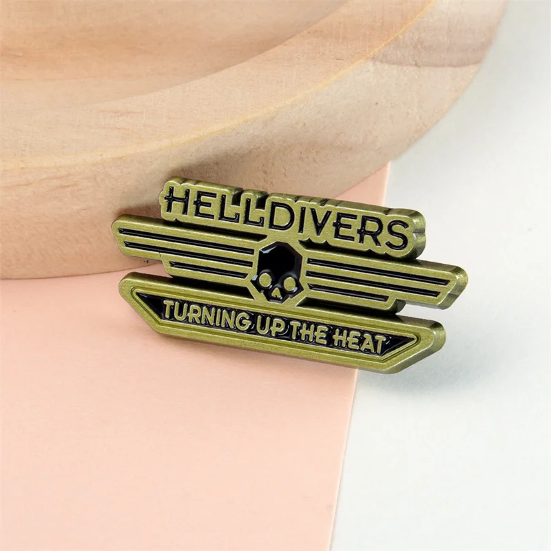 Helldivers Shooting Game Metal Badge Game Fan Pin Accessories Souvenirs Gifts
