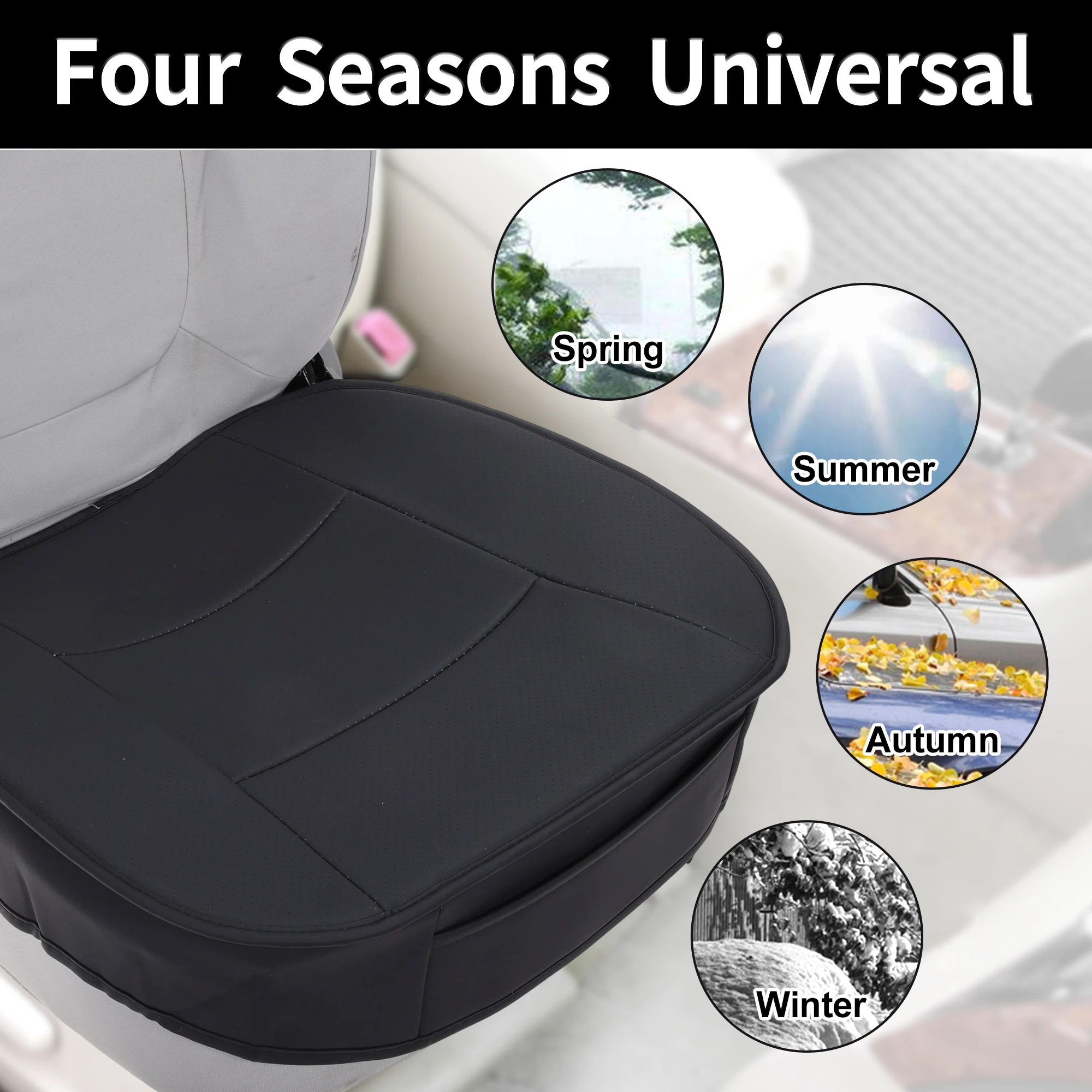 UXCELL Car Bottom Seat Pad Cover Leather Rectangle Universal for Car SUV Truck Automotive Interior and Seat Accessories