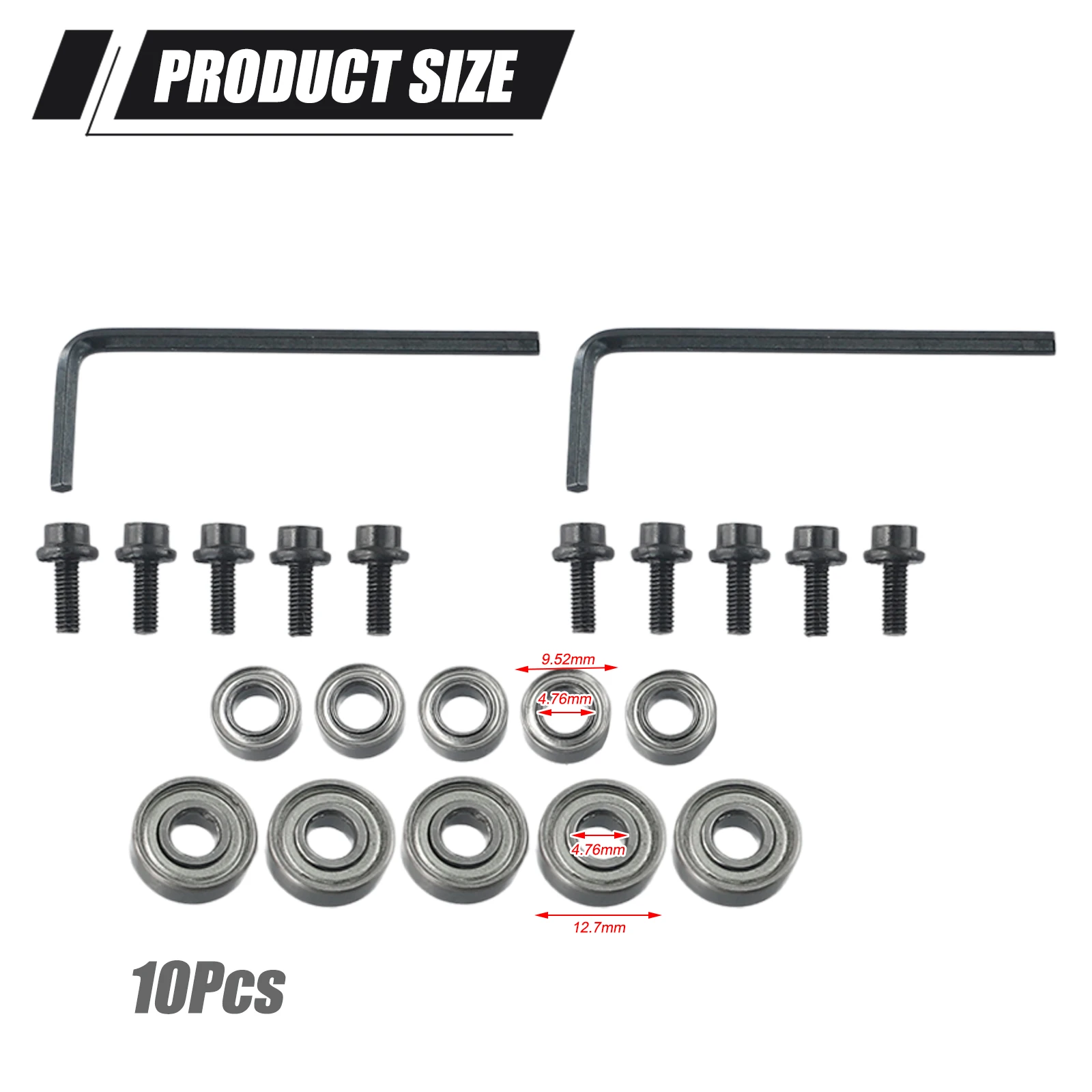 Router Bit Ball Bearings Guide 10Pcs Accessories Bearing Repairing Replacement Hex Key Wrench Screw High Quality