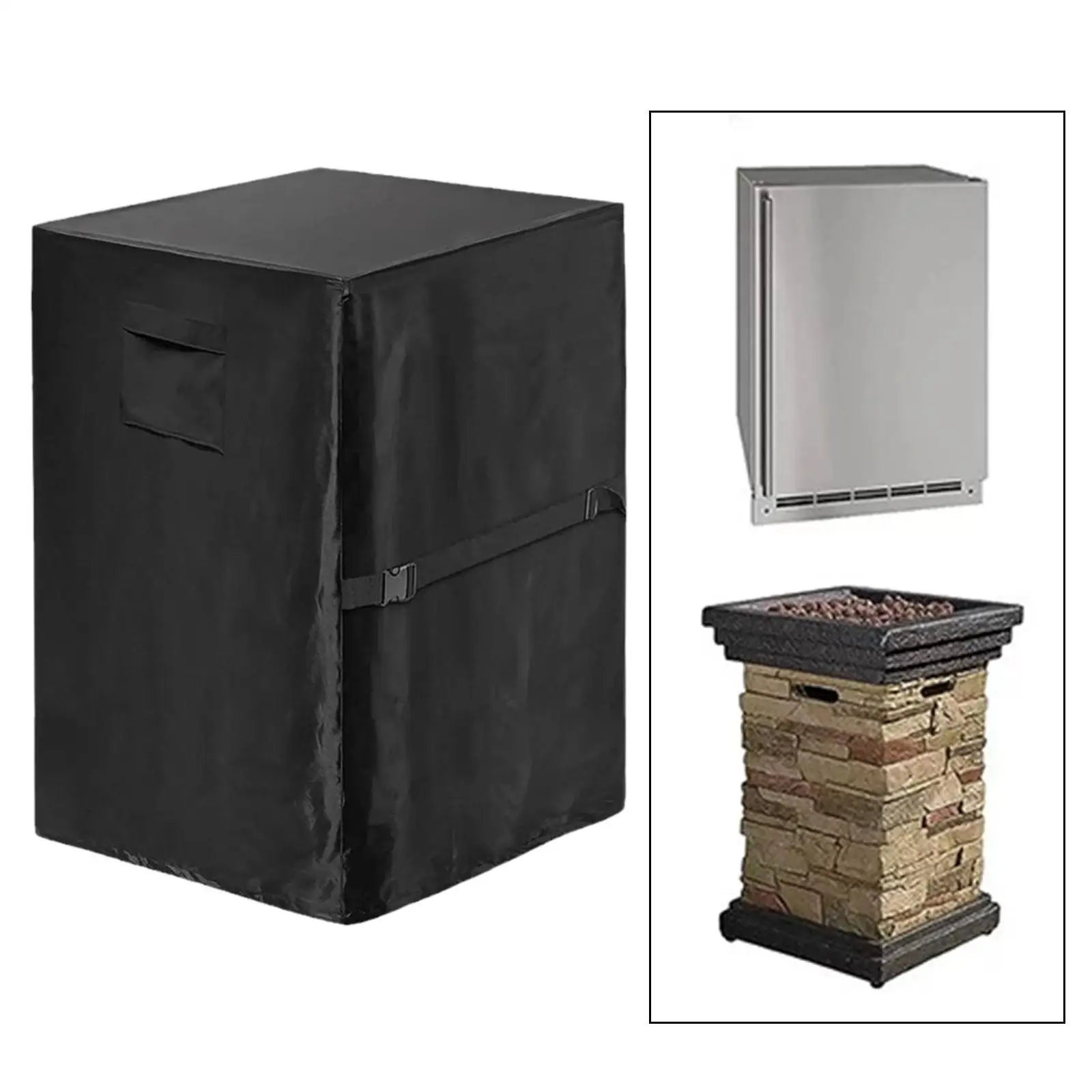 Fire Pit Cover Square Windproof Thickened Tear Resistant Sun Resistance Waterproof Fireplace Cover Outside for Garden Lawn Porch