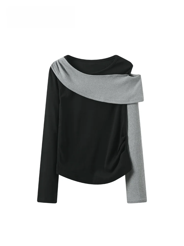 

plus Size Women's Long Sve round Ne Base irt Color Blo Slimming Top Versatile Autumn Faion for Plump Sister