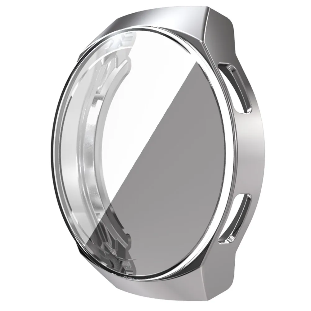 Premium Full Screen Watch Cover Compatible with Huawei Slim Protective Case No Bulk Touch Sensitive Elegant Silver