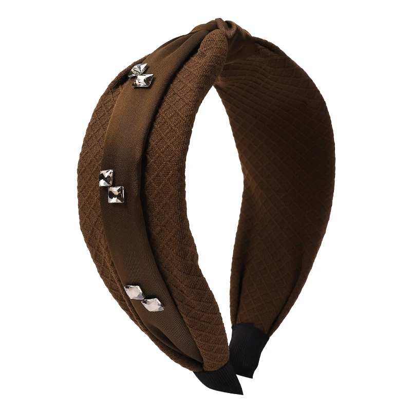 New Center Knotted Headbands for Women Vintage Hair Bands Cloth Wide Hairband For Adult Center Knot Headwear