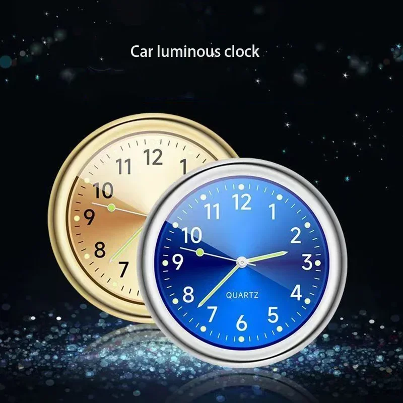 40mm Mini Digital Clock Luminous Car Clock Automobiles Internal Stick-On Watch Mechanics Quartz Clocks Auto Ornament