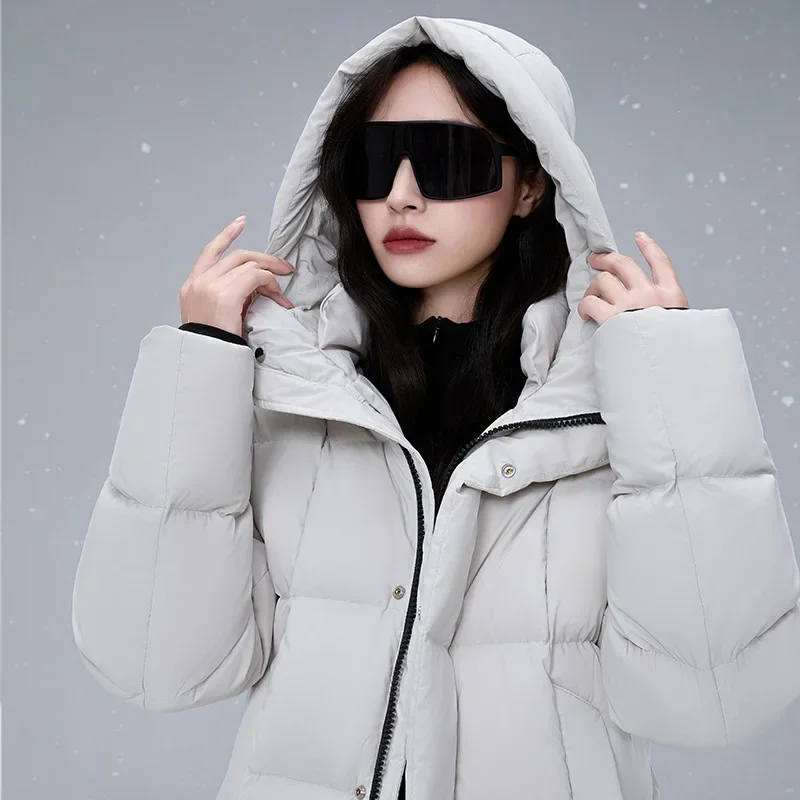 High-end 95 white duck down medium and long down jacket thickened to keep warm