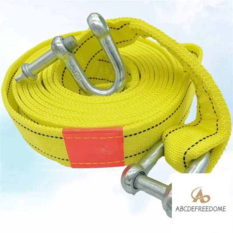 

2Pcs 5M/5T Car Electric Winch Rope Off-Road Vehicle Tow Rope With U-Shaped Hook Tow Strap For Cars Truck Trailer Suv