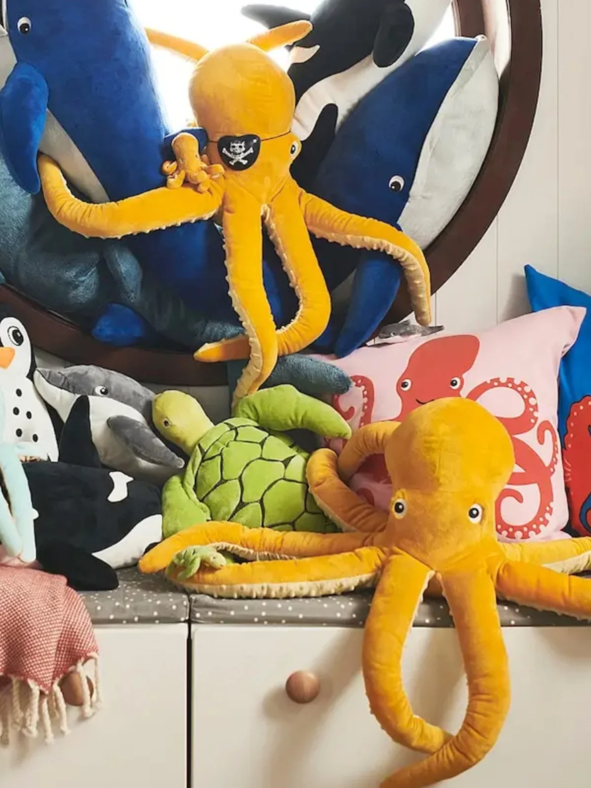 

Большая мягкая игрушка-осьминог, подушка-обнимашка для детей, успокаивающая морская сущность с восемью лапами, мягкий плюшевый подарок на день рождения для детей