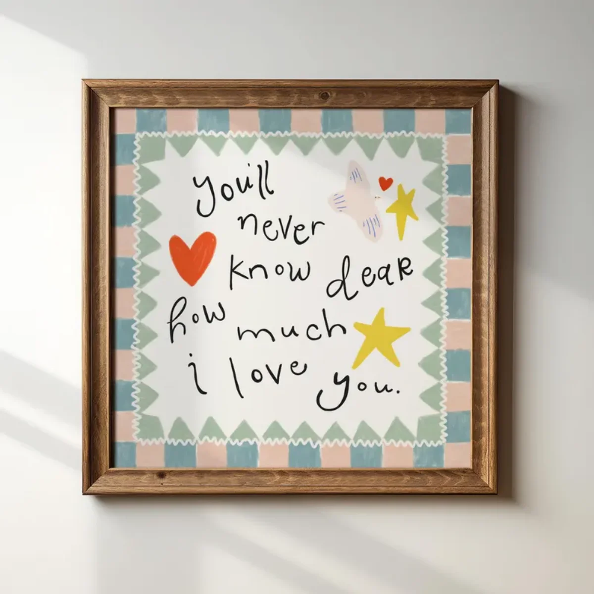 "لن تعرف أبدًا عزيزي كم أحبك" قماش يطبع المشارك الحديثة مجردة الفن يطبع غرفة نوم جدار ديكور فني للمنزل ملصق