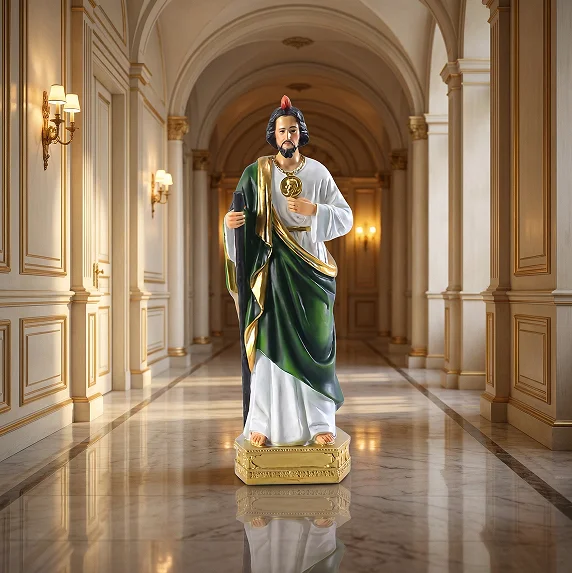 

Presépio 95AA Saint Jude Statue Catholic Christian Hand Painted Holy Religious Figurine for Home Bedroom Church Decoration Gift