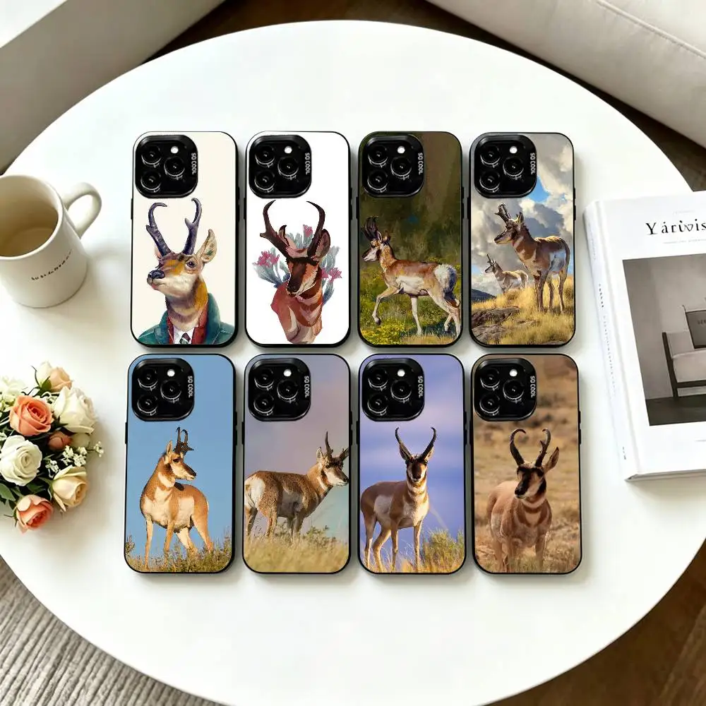 Чехол P-Pronghorn для iPhone 17, 16, 15, 14, 13, 12, 11 Plus, Pro Max, XS, цветной серебристый чехол-накладка