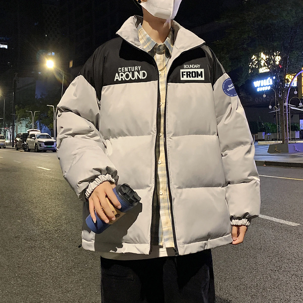 

Мужская зимняя утепленная куртка с воротником-стойкой, хлопковая, в американском стиле, модный бренд, премиум-класс, молодежная, хлопковая, пуховик