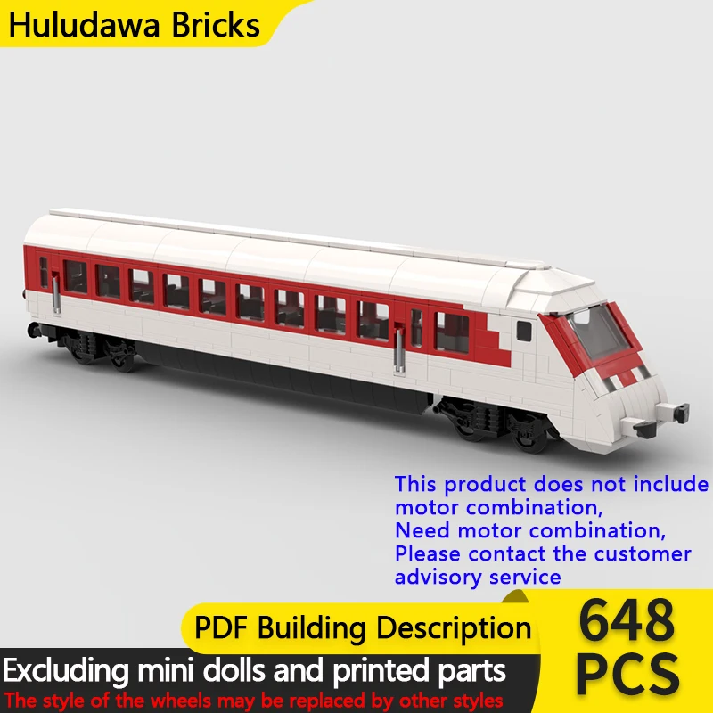 

City Car Model MOC Building Bricks ICE High-Speed Passenger Train Modular Technology Gifts Holiday Assemble Children Toys Suit